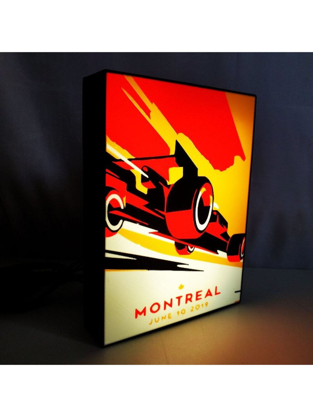 Montreal Grand Prix F1 Racing Light Box – 7x9 Lighted Sign – USB Powered with Di
